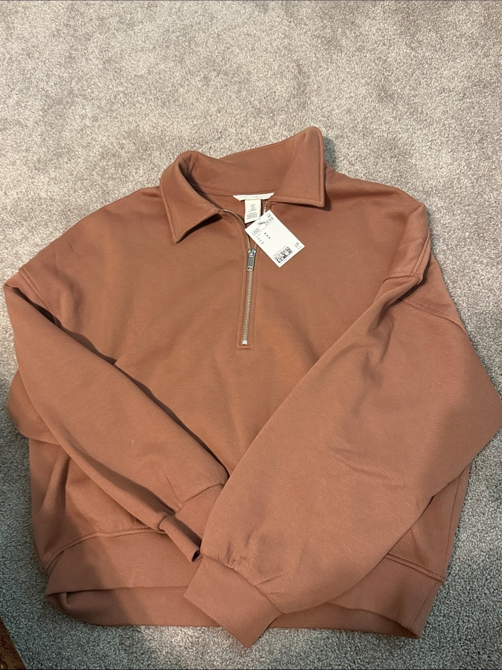 NWT H&M 3/4 zip pullover sz M